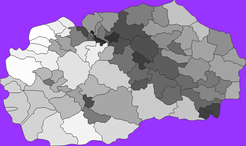 North Macedonia elevation map